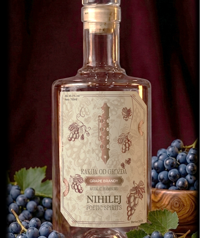 NIHILEJ RAKIJA OD GROĐŽA 2023 Neto: 700ml / Alk. 45.5% vol